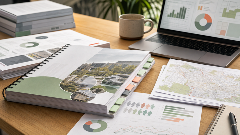 Statement of Community Involvement report with consultation evidence, maps and charts