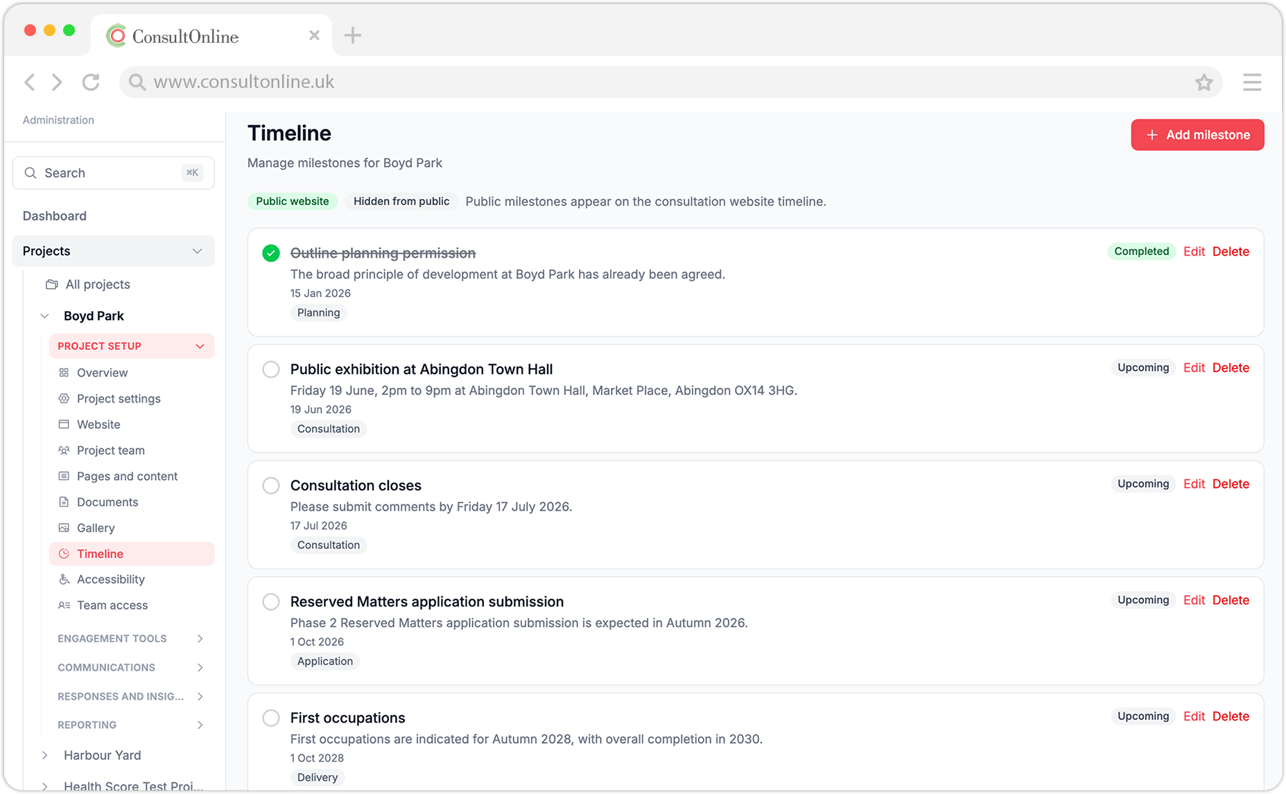 Consult-Online-timeline